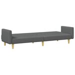 vidaXL Canapé-lit à 2 places avec repose-pied gris foncé tissu