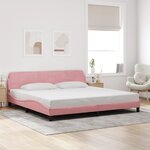 vidaXL Cadre de lit sans matelas rose 200x200 cm velours