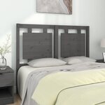 vidaXL Tête de lit Gris 125 5x4x100 cm Bois massif de pin