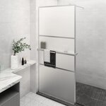 vidaXL Paroi de douche et étagère Chrome 80x195 cm Verre ESG&Aluminium