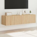 vidaXL Meubles TV muraux lumières LED 2 Pièces chêne sonoma 60x35x31 cm