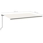 vidaXL Auvent manuel rétractable 500x300 cm Crème