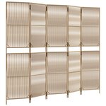 vidaXL Cloison de séparation 5 panneaux beige résine tressée