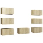 vidaXL Meubles TV 7 Pièces Chêne sonoma 30 5x30x60 cm Bois d'ingénierie