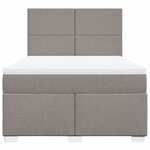 vidaXL Sommier à lattes de lit avec matelas Taupe 140x190 cm Tissu