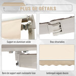 Store banne manuel rétractable alu. polyester imperméabilisé haute densité 4 x 2 5 m beige