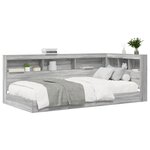vidaXL Lit bibliothèque gris Sonoma 90x200 cm en bois d'ingénierie