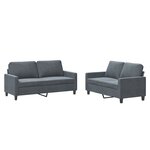 vidaXL Ensemble de canapés 2 Pièces avec coussins Gris foncé Velours