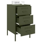 vidaXL Tables de chevet 2 Pièces vert olive 36x39x68 cm