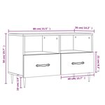 vidaXL Meuble TV Chêne marron 80x36x50 cm Bois d'ingénierie