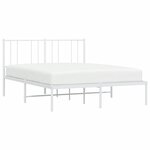 vidaXL Cadre de lit métal avec tête de lit blanc 120x190 cm