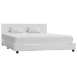 vidaXL Cadre de lit Blanc Similicuir 140 x 200 cm