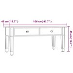 vidaXL Table basse à miroir 106x45x45 cm Bois d'ingénierie et verre