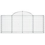 vidaXL Paniers à gabions arqués 15 Pièces 200x30x80/100 cm Fer galvanisé