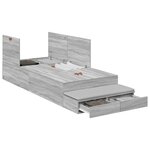 vidaXL Cadre de lit de rangement Gris Sonoma 90x190 cm