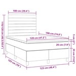 vidaXL Sommier à lattes de lit avec matelas gris foncé 120x190cm tissu