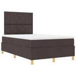 vidaXL Lit à Sommier avec Matelas Marron Foncé 120x200 cm Tissu