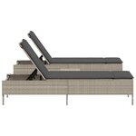 vidaXL Ensemble de chaises longues avec coussins 3Pièces gris clair rotin