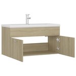 vidaXL Armoire d'évier avec lavabo intégré Chêne sonoma Aggloméré