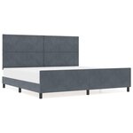 Cadre de lit en velours gris foncé vidaXL 200x200 cm