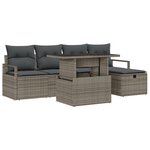 vidaXL Ensemble de canapé de jardin 6 pièces avec coussins en rotin poly gris