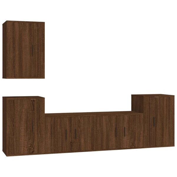 vidaXL Ensemble de meubles TV 5 Pièces Chêne marron Bois d'ingénierie