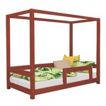 Lit cabane enfant BUNKY 80 x 160 rouge brique