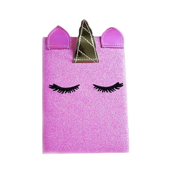 Carnet de notes  - 15 x 21 cm - 140 pages - licorne rose glitter
