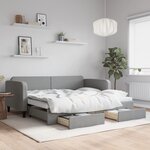 vidaXL Lit de jour avec gigogne et tiroirs sans matelas 90x200 cm