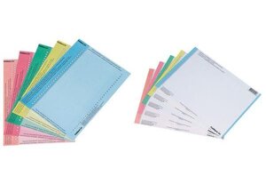 Étiquettes pour dossiers suspendus, Nr. 9 assortie : bleu, jaune et rosa L'OBLIQUE AZ