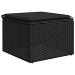 vidaXL Salon de jardin 9 Pièces avec coussins noir résine tressée