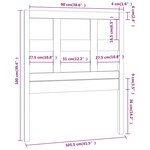vidaXL Tête de lit Marron miel 105 5x4x100 cm Bois massif de pin