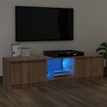 vidaXL Meuble TV avec lumières LED chêne marron 120x30x35 5 cm