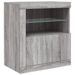 vidaXL Buffet avec lumières LED sonoma gris 283x37x67 cm