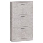 vidaXL Armoire à chaussures Gris béton 59x17x108 cm Bois d'ingénierie