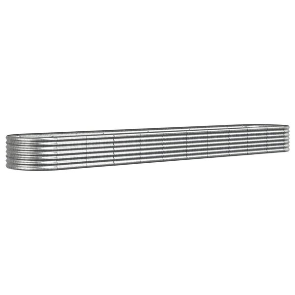 vidaXL Lit surélevé de jardin Acier enduit de poudre Argenté