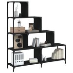 vidaXL Bibliothèque à 4 niveaux noir 139x33 5x149 cm bois d'ingénierie
