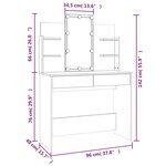 vidaXL Coiffeuse avec LED Sonoma gris 96x40x142 cm
