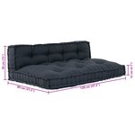 Coussin de canapé en palette vidaXL avec un support lombaire en tissu gris anthracite