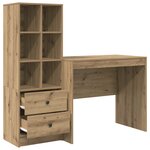 vidaXL Bureau avec rangement chêne artisan bois d'ingénierie