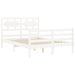 vidaXL Cadre de lit sans matelas blanc bois massif