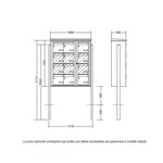 Bloc collectif Leabox  3x4  grade 3  simple face  extérieur  fixation sur pieds à sceller  gris poussière ral 7037 finition brillante