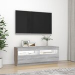 vidaXL Meuble TV avec lumières LED sonoma gris 100x35x40 cm