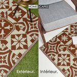 Tapis extérieur terrasse réversible - Tapis de jardin imperméable et résistant UV - Marron - 182x122 cm - HOMESCAPES