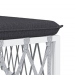 vidaXL Salon de jardin avec coussins 5 Pièces blanc acier