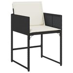 vidaXL Ensemble de Salle à Manger de Jardin 9 Pièces avec Coussins - Rattan Poly Noir