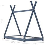 vidaXL Cadre de lit d'enfant Gris Bois de pin massif 80x160 cm