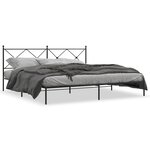 vidaXL Cadre de lit métal sans matelas avec tête de lit noir 193x203cm
