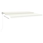 vidaXL Auvent manuel rétractable avec LED 5x3 5 m Crème