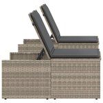vidaXL Chaises longues lot de 2 avec table gris clair résine tressée